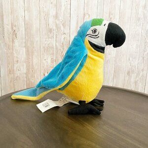 Ikea Onskad Blue Parrot Toy Yellow Macaw Soft Plush Stuffed Animal 8.5''